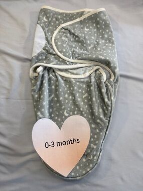 aden + anais Grey Star & Moon Swaddle Sleep Sack. Soft velour